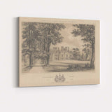 Victorian Manor House Estate Engraving Tree Lined Avenue Canvas Wall Art Print Decor Picture Ready to Hang