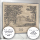 Victorian Manor House Estate Engraving Tree Lined Avenue Canvas Wall Art Print Decor Picture Ready to Hang