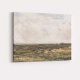 Expansive Heathland Landscape with Windmills Watercolour Canvas Wall Art Print Decor Picture Ready to Hang