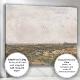 Expansive Heathland Landscape with Windmills Watercolour Canvas Wall Art Print Decor Picture Ready to Hang