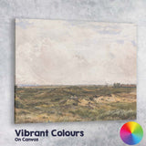 Expansive Heathland Landscape with Windmills Watercolour Canvas Wall Art Print Decor Picture Ready to Hang