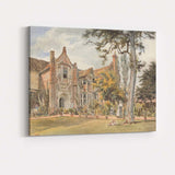 Historic Manor House Garden Watercolour Country Estate Canvas Wall Art Print Decor Picture Ready to Hang