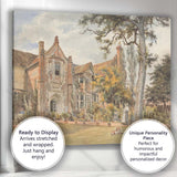 Historic Manor House Garden Watercolour Country Estate Canvas Wall Art Print Decor Picture Ready to Hang
