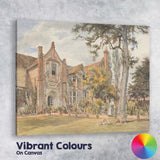 Historic Manor House Garden Watercolour Country Estate Canvas Wall Art Print Decor Picture Ready to Hang