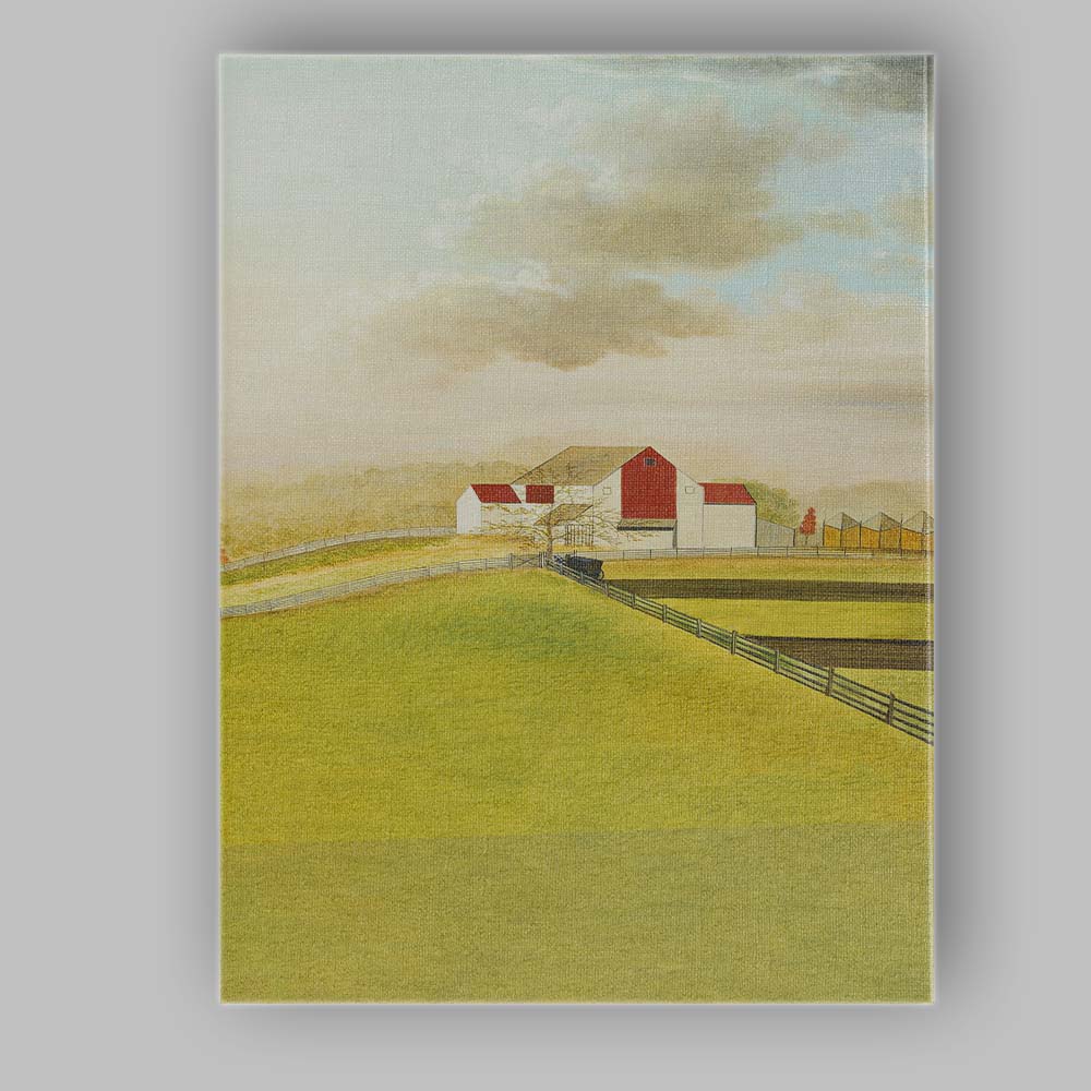 Minimalist Red Barn Rural Farmland Landscape Canvas Wall Art Print Decor Picture Ready to Hang