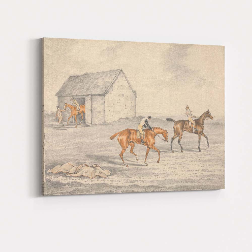 Horse Training Yard Sporting Country Watercolour Canvas Wall Art Print Decor Picture Ready to Hang