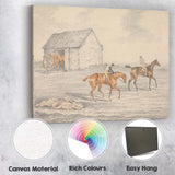Horse Training Yard Sporting Country Watercolour Canvas Wall Art Print Decor Picture Ready to Hang