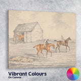 Horse Training Yard Sporting Country Watercolour Canvas Wall Art Print Decor Picture Ready to Hang