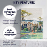 Historic Manor House Landscape Watercolour Painting With Grazing Horse Canvas Wall Art Print Decor Picture Ready to Hang