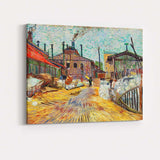 Colourful Industrial Canal Scene Impressionist Cityscape Painting Canvas Wall Art Print Decor Picture Ready to Hang