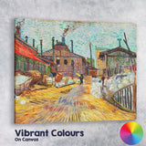 Colourful Industrial Canal Scene Impressionist Cityscape Painting Canvas Wall Art Print Decor Picture Ready to Hang