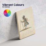 Traditional Folk Traveller Figure Watercolour Illustration Canvas Wall Art Print Decor Picture Ready to Hang