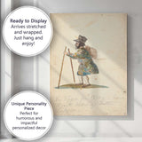 Traditional Folk Traveller Figure Watercolour Illustration Canvas Wall Art Print Decor Picture Ready to Hang