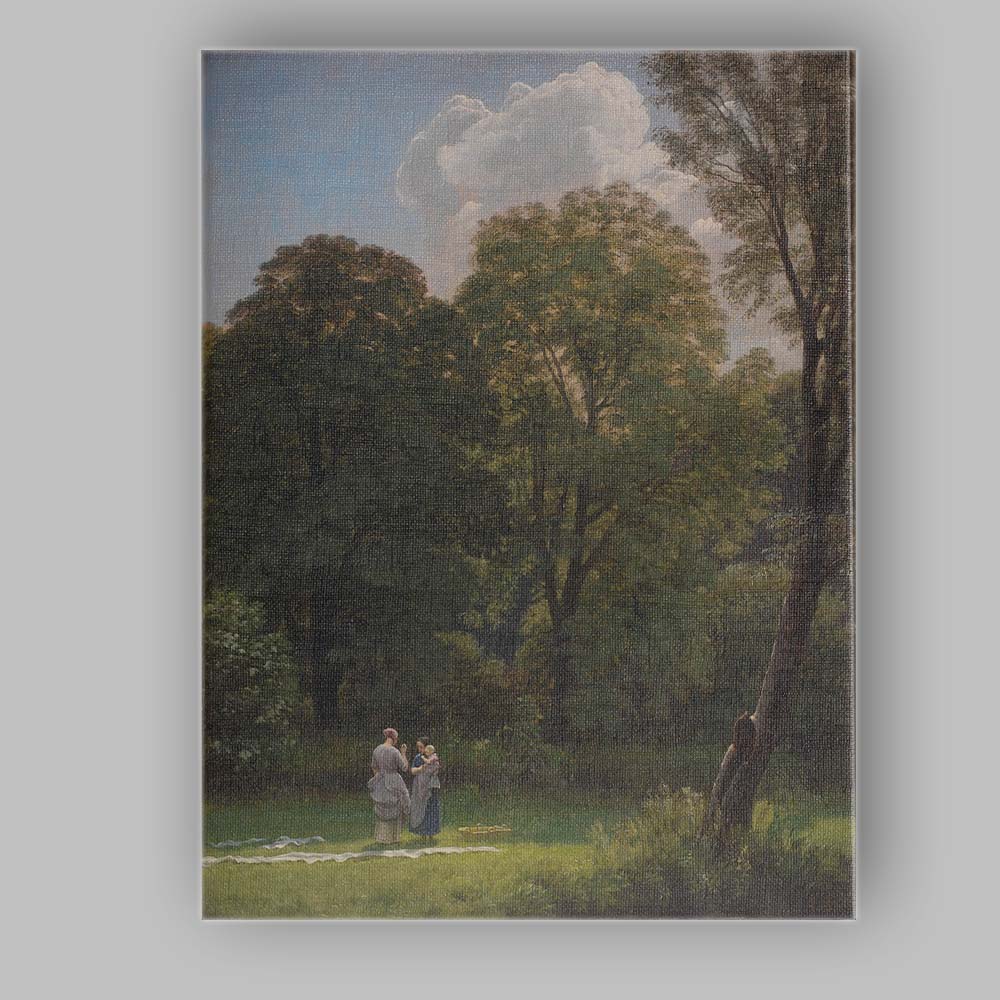 Pastoral Forest Clearing Mother And Child Landscape Canvas Wall Art Print Decor Picture Ready to Hang