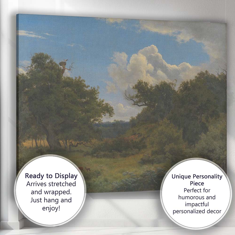 Majestic Countryside Woodland With Dramatic Cloudscape Canvas Wall Art Print Decor Picture Ready to Hang