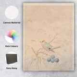 Minimalist Bird And Blue Berries Botanical Watercolour Canvas Wall Art Print Decor Picture Ready to Hang