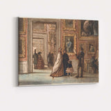 Victorian Art Gallery Interior Antique Museum Watercolour Scene Canvas Wall Art Print Decor Picture Ready to Hang