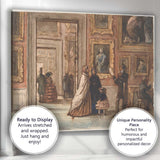 Victorian Art Gallery Interior Antique Museum Watercolour Scene Canvas Wall Art Print Decor Picture Ready to Hang