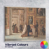 Victorian Art Gallery Interior Antique Museum Watercolour Scene Canvas Wall Art Print Decor Picture Ready to Hang