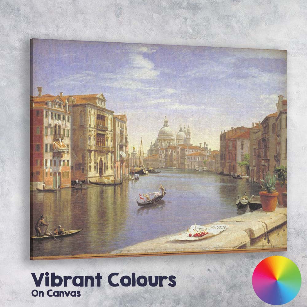 Venetian Grand Canal Cityscape Gondola Architectural Oil Painting Canvas Wall Art Print Decor Picture Ready to Hang