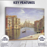 Venetian Grand Canal Cityscape Gondola Architectural Oil Painting Canvas Wall Art Print Decor Picture Ready to Hang