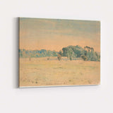 Peaceful Meadow And Tree Line Countryside Sketch Landscape Canvas Wall Art Print Decor Picture Ready to Hang