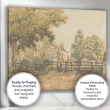 Peaceful Village Churchyard Gate Country Watercolour Landscape Canvas Wall Art Print Decor Picture Ready to Hang