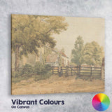Peaceful Village Churchyard Gate Country Watercolour Landscape Canvas Wall Art Print Decor Picture Ready to Hang