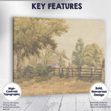 Peaceful Village Churchyard Gate Country Watercolour Landscape Canvas Wall Art Print Decor Picture Ready to Hang