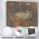 Autumn Woodland Valley Scenic Landscape Painting Canvas Wall Art Print Decor Picture Ready to Hang