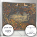 Autumn Woodland Valley Scenic Landscape Painting Canvas Wall Art Print Decor Picture Ready to Hang