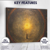 Golden Celestial Light Divine Figure Mystical Cosmic Abstract Painting Canvas Wall Art Print Decor Picture Ready to Hang