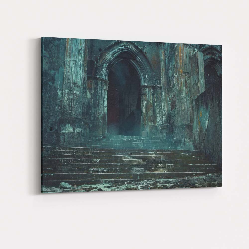Haunted Gothic Stone Archway Ruins Atmospheric Fantasy Landscape Canvas Wall Art Print Decor Picture Ready to Hang