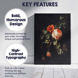 Dark Floral Still Life Rose Blossom Butterfly Painting Canvas Wall Art Print Decor Picture Ready to Hang