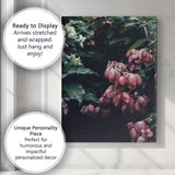 Moody Pink Bleeding Heart Flowers Botanical Garden Photography Canvas Wall Art Print Decor Picture Ready to Hang