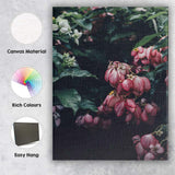 Moody Pink Bleeding Heart Flowers Botanical Garden Photography Canvas Wall Art Print Decor Picture Ready to Hang
