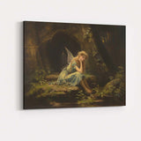 Dreamy Woodland Fairy by Forest Stream Romantic Fantasy Canvas Wall Art Print Decor Picture Ready to Hang