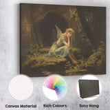 Dreamy Woodland Fairy by Forest Stream Romantic Fantasy Canvas Wall Art Print Decor Picture Ready to Hang