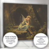 Dreamy Woodland Fairy by Forest Stream Romantic Fantasy Canvas Wall Art Print Decor Picture Ready to Hang