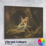Dreamy Woodland Fairy by Forest Stream Romantic Fantasy Canvas Wall Art Print Decor Picture Ready to Hang