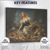 Melancholic Romantic Woman Among Coastal Debris Oil Painting Canvas Wall Art Print Decor Picture Ready to Hang
