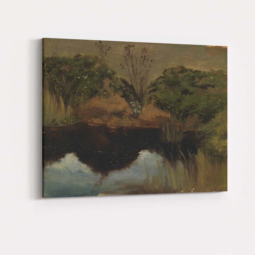 Impressionist Woodland Pond Landscape Nature Reflection Canvas Wall Art Print Decor Picture Ready to Hang