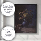 Dark Moody Chrysanthemum Floral Vase Still Life Canvas Wall Art Print Decor Picture Ready to Hang