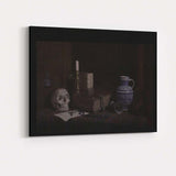Gothic Skull Antique Books Religious Still Life Canvas Wall Art Print Decor Picture Ready to Hang