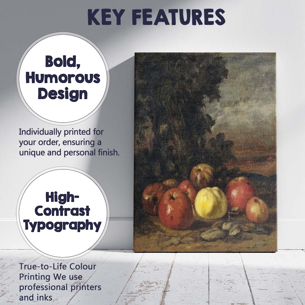 Rustic Autumn Apples Country Orchard Still Life Canvas Wall Art Print Decor Picture Ready to Hang