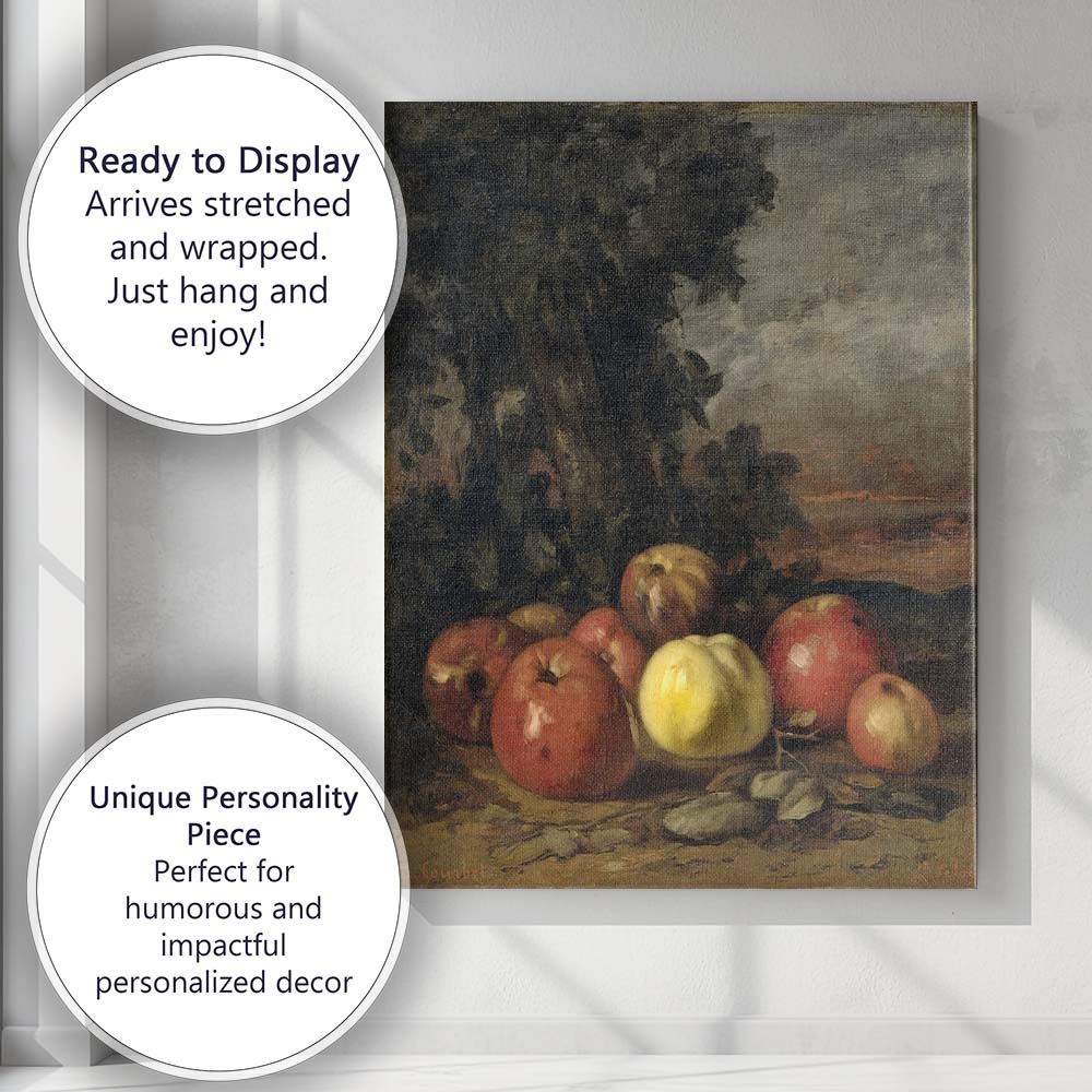 Rustic Autumn Apples Country Orchard Still Life Canvas Wall Art Print Decor Picture Ready to Hang