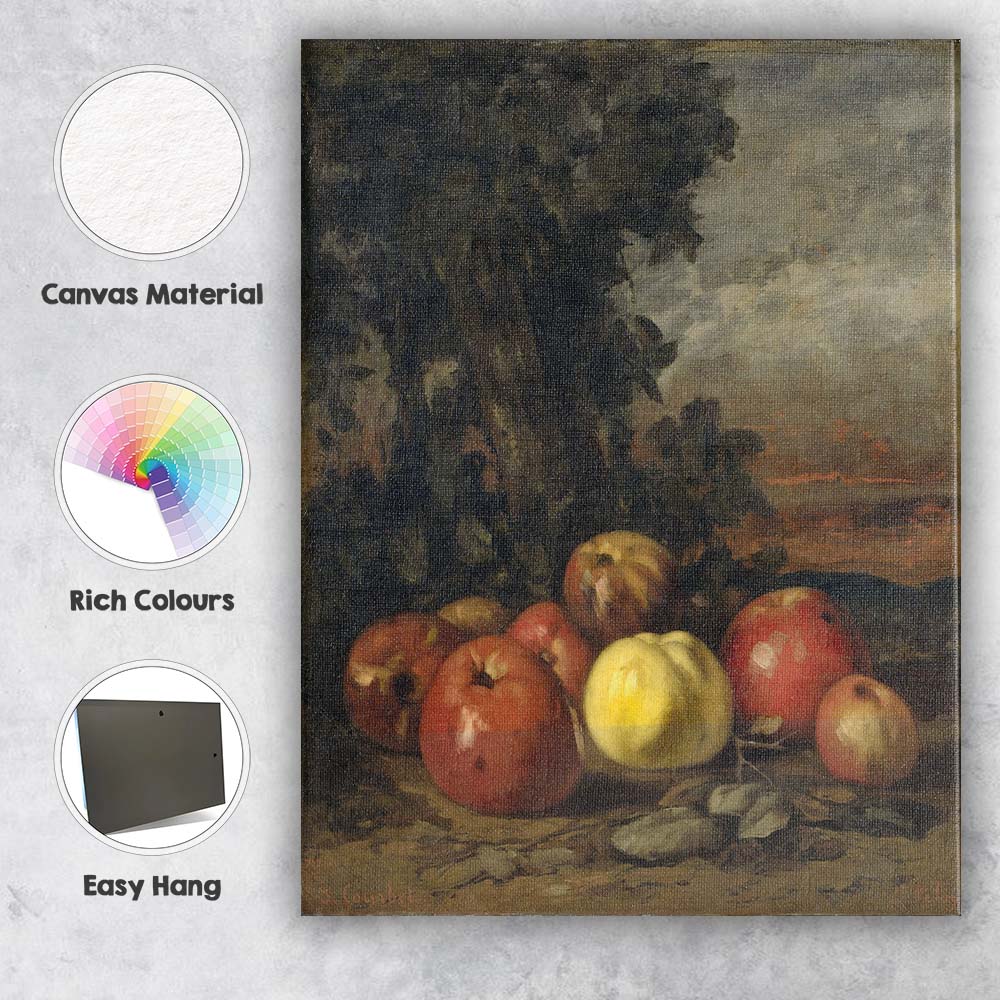 Rustic Autumn Apples Country Orchard Still Life Canvas Wall Art Print Decor Picture Ready to Hang