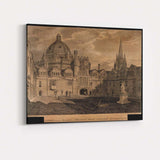 Antique Oxford College Courtyard Architectural Engraving Canvas Wall Art Print Decor Picture Ready to Hang