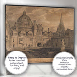 Antique Oxford College Courtyard Architectural Engraving Canvas Wall Art Print Decor Picture Ready to Hang