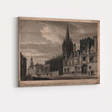 Historic Oxford Gothic College and Church Engraving Canvas Wall Art Print Decor Picture Ready to Hang